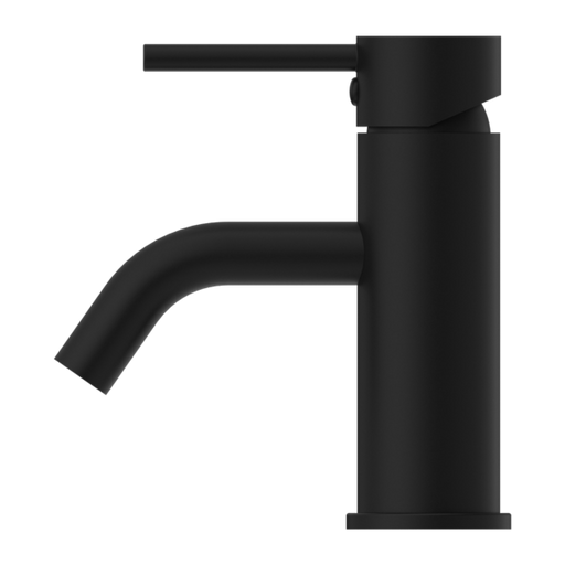 Dolce Basin Mixer with Curved Spout (Matte Black) side view