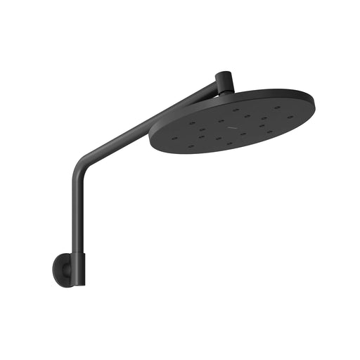 Ormond High Rise Shower Arm and Rose with LuxeXP in Matte Black