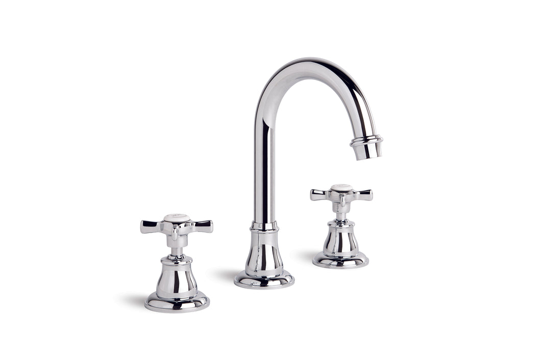 Neu England Basin Set with Swivel Spout (Cross Handles) (Chrome)