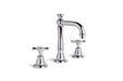 Neu England Basin Set with Traditional Swivel Spout (Cross Handles) (Chrome)