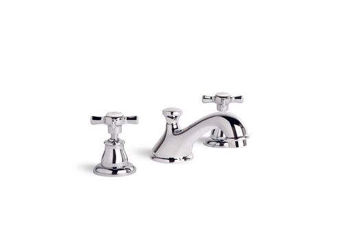Neu England Basin Set with Fixed Cast Spout (Cross Handles) (Chrome)