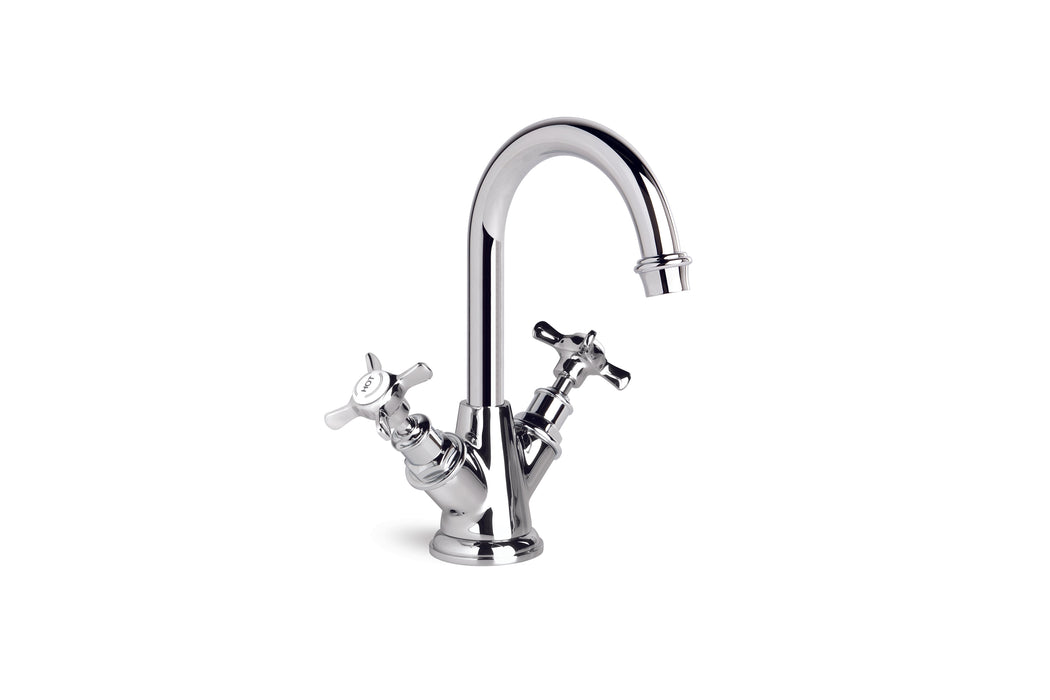 Neu England Basin Mixer with Swivel Spout (Cross Handles) (Chrome)