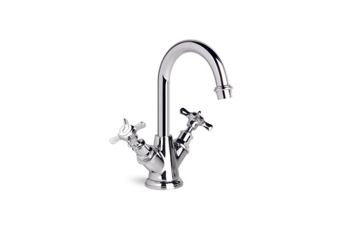 Neu England Basin Mixer with Swivel Spout (Cross Handles) (Chrome)
