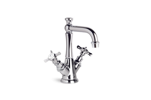 Neu England Basin Mixer with Traditional Swivel Spout (Cross Handles) (Chrome)