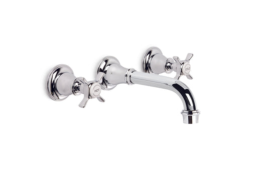 Neu England Wall Bath Set with 160mm Spout (Cross Handles) (Chrome)
