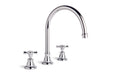 Neu Spa Set with Swivel Spout (Cross Handles) (Chrome)