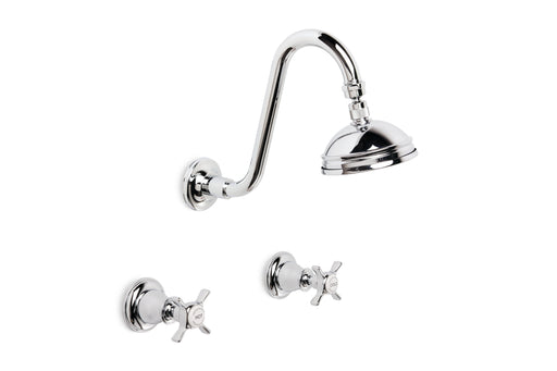 Neu England Shower Set with 100mm Ball Joint Rose (Cross Handles) (Chrome)