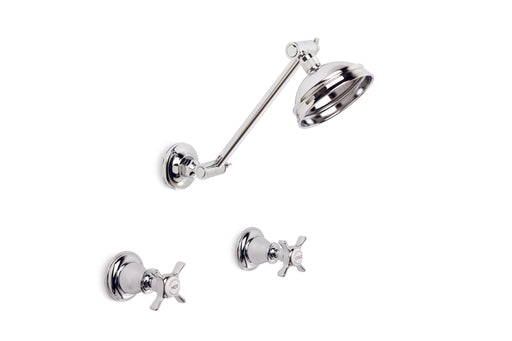 Neu England Adjustable Shower arm and 100mm Rose (Cross Handles) (Chrome)