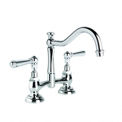 Neu England Kitchen Mixer with Traditional Swivel Spout 140mm Fixed Centres (Levers) (Chrome)