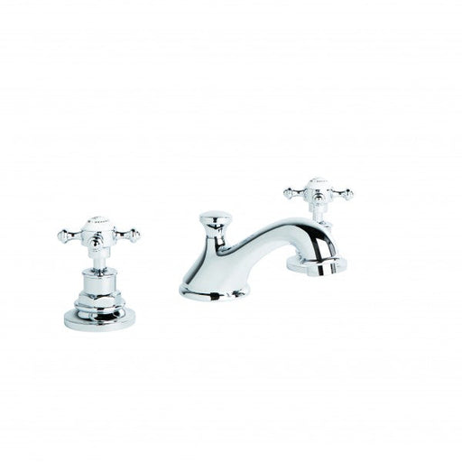 Winslow Basin Set with Fixed Cast Spout (Cross Handles) (Chrome)