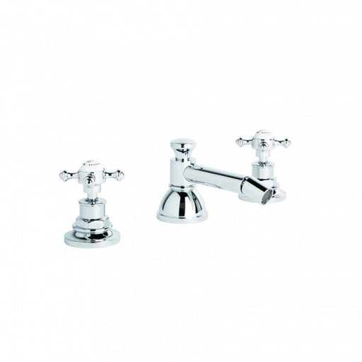 Winslow Bidet Set, 3TH with 32mm Pop Up Waste (Cross Handles) (Chrome)