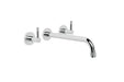 Yokato Wall Bath Set with 200mm Spout and Installation Kit (Knurled Levers) (Chrome)