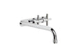 Yokato Wall Bath Set with 200mm Spout, Backplate and Installation Kit (Cross Handles) (Chrome)