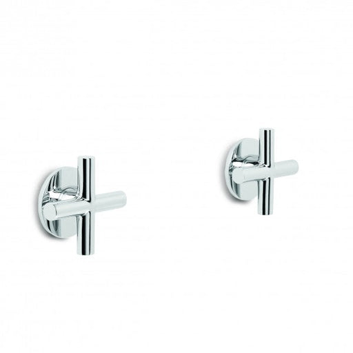 Yokato Wall Taps Pair (Cross Handles) (Chrome)