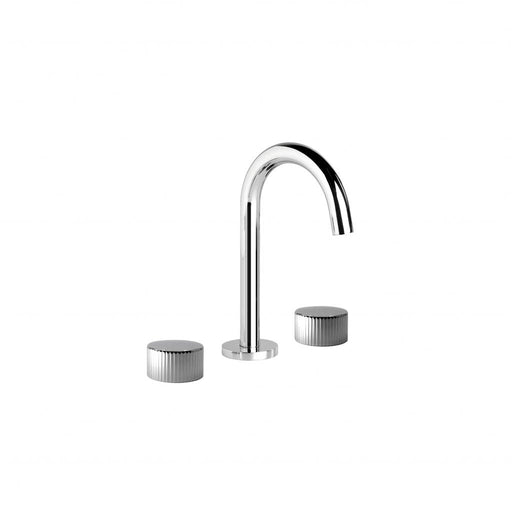 Halo Pleated Basin Set with Gooseneck Spout (Chrome)