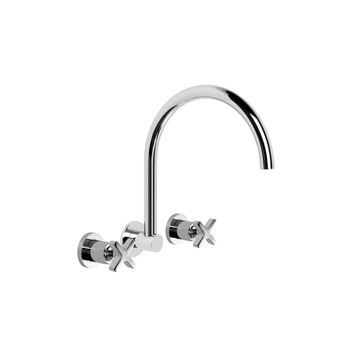 City Que Wall Set with Swivel Spout (Chrome)