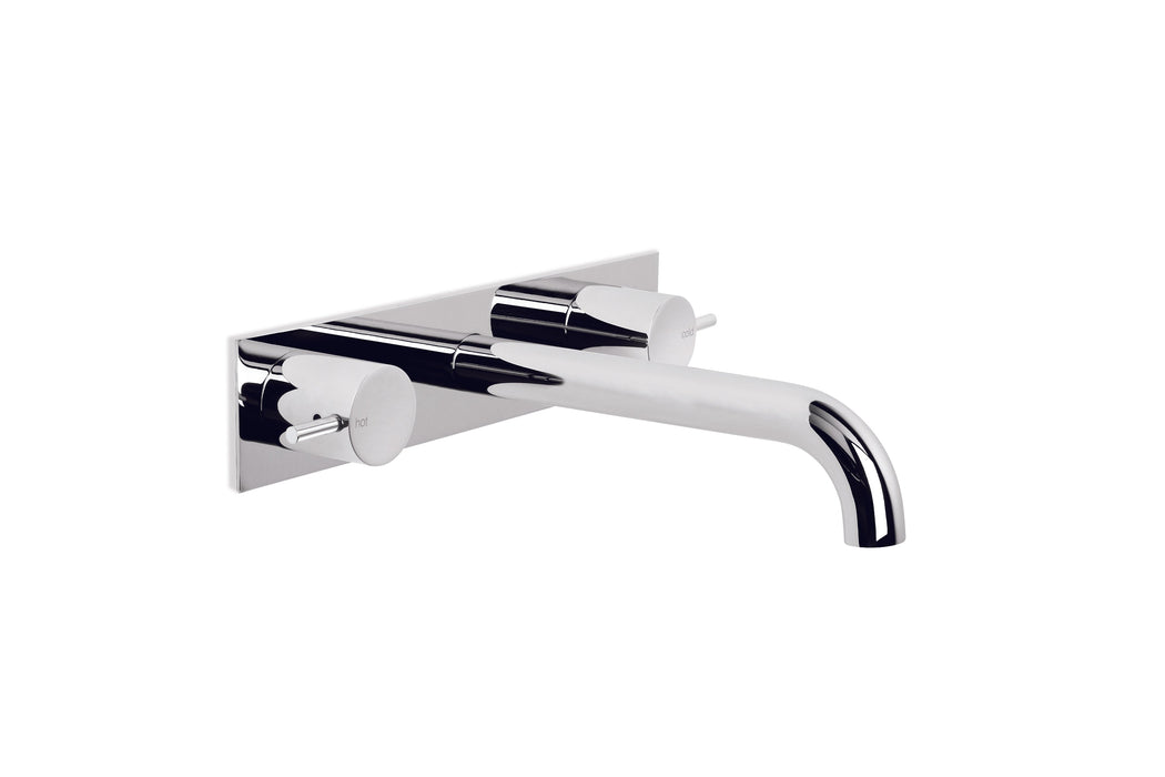 City Stik Wall Bath Set with 200mm Centre Spout, Backplate and Installation Kit (Chrome)