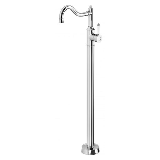 Nostalgia Floor Mounted Bath Mixer (Chrome & White)