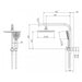 Vivid Slimline Compact Twin Shower (Matte Black) (Line Drawing)