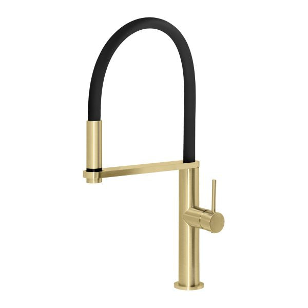 Blix Flexible Hose Sink Mixer (Round) (Brushed Gold)