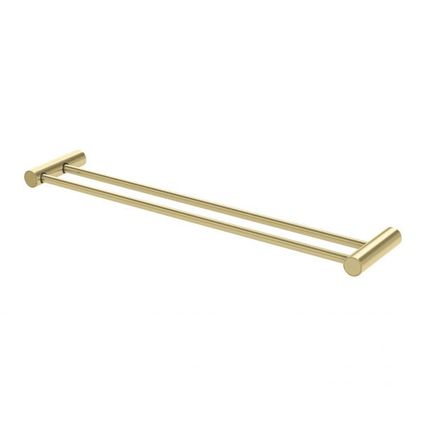 Vivid Slimline Double Towel Rail 600mm (Brushed Gold)