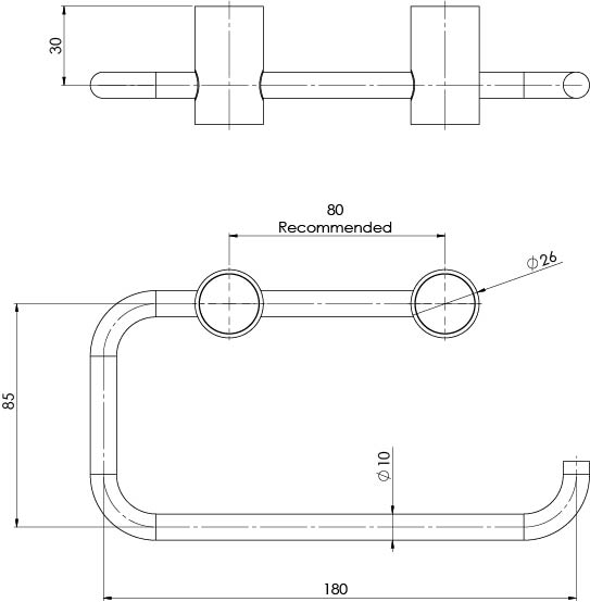 Vivid Slimline Toilet Roll Holder (Matte Black)