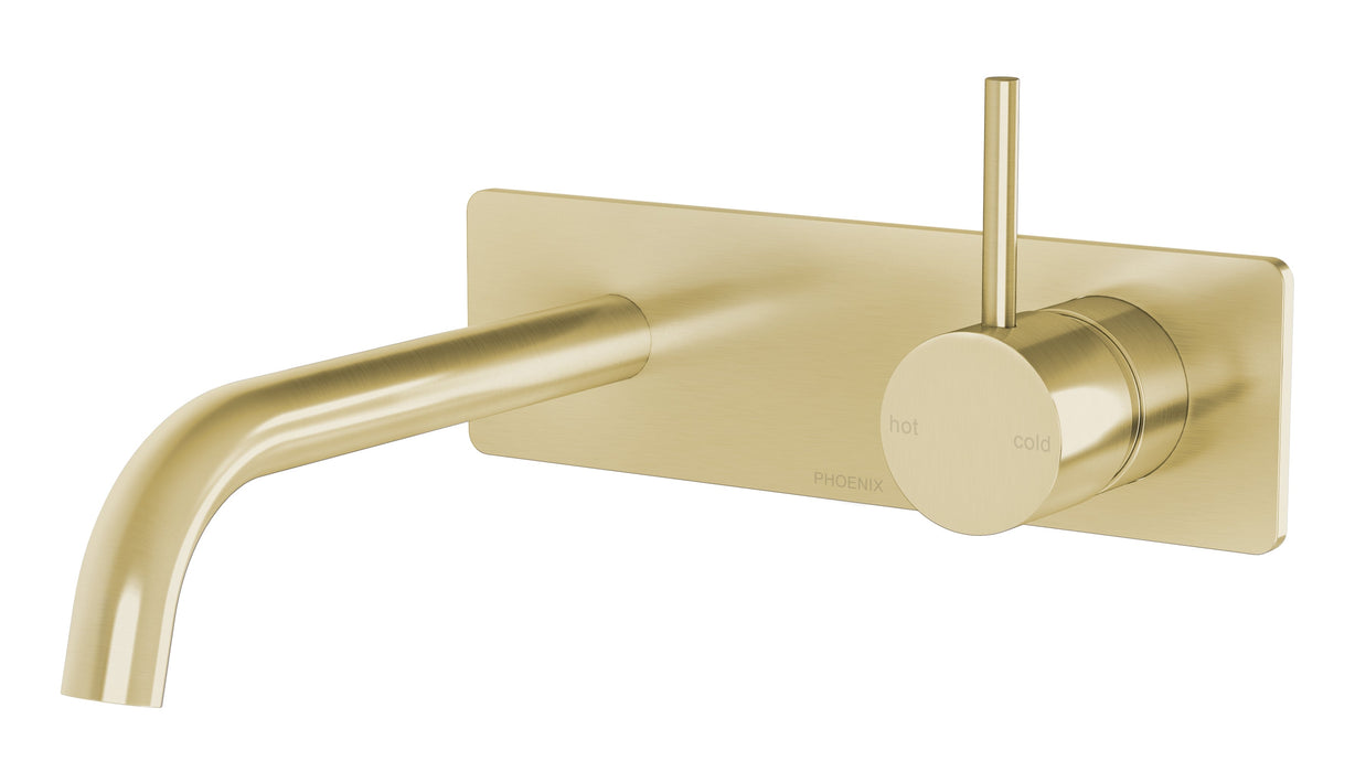 Vivid Slimline Up Wall Basin / Bath Mixer Set (Brushed Gold)
