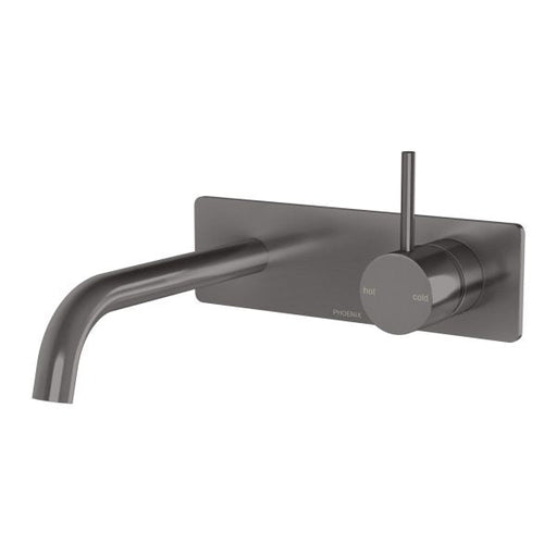 Vivid Slimline Up Wall Basin / Bath Mixer Set (Brushed Carbon)
