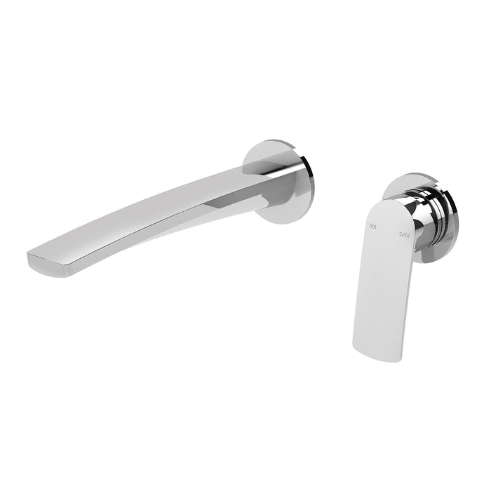 Mekko Wall Basin/Bath Set with 200mm Outlet Round Plates (Chrome)