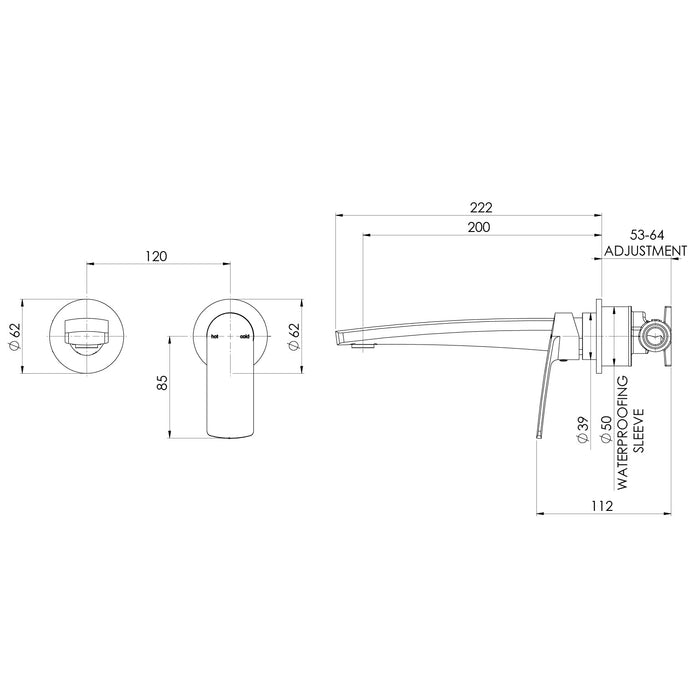 Specification line drawing