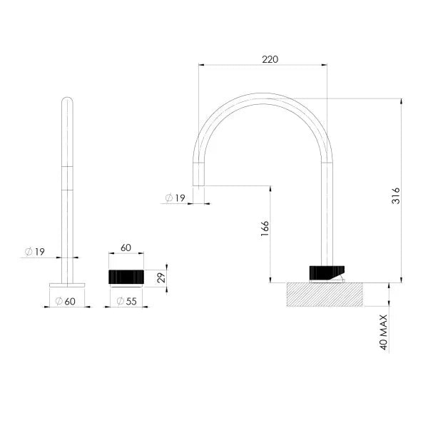 Specification line drawing