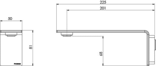 Axia Basin/Bath Outlet 200mm (Line Drawing)