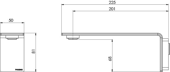 Axia Basin/Bath Outlet 200mm (Line Drawing)