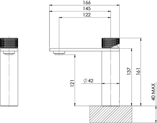 Axia Basin Mixer (Line Drawing)