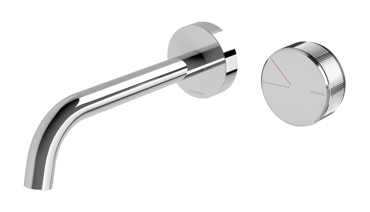 Axia Basin/Bath Curved Wall Mixer Set 180mm (Chrome)