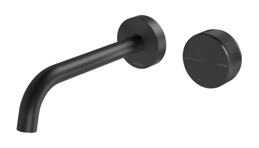 Axia Basin/Bath Curved Wall Mixer Set 180mm (Matte Black)