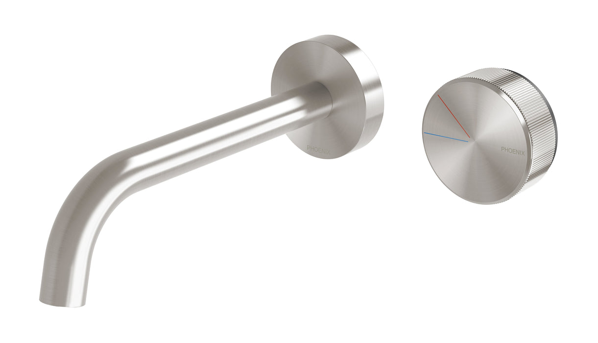 Axia Basin/Bath Curved Wall Mixer Set 180mm (Brushed Nickel)