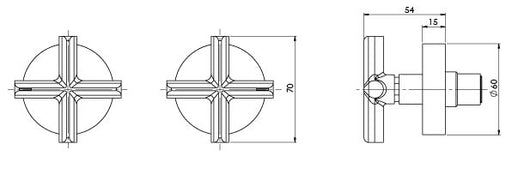 Vivid Slimline Plus Wall Top Assemblies (Line Drawing)