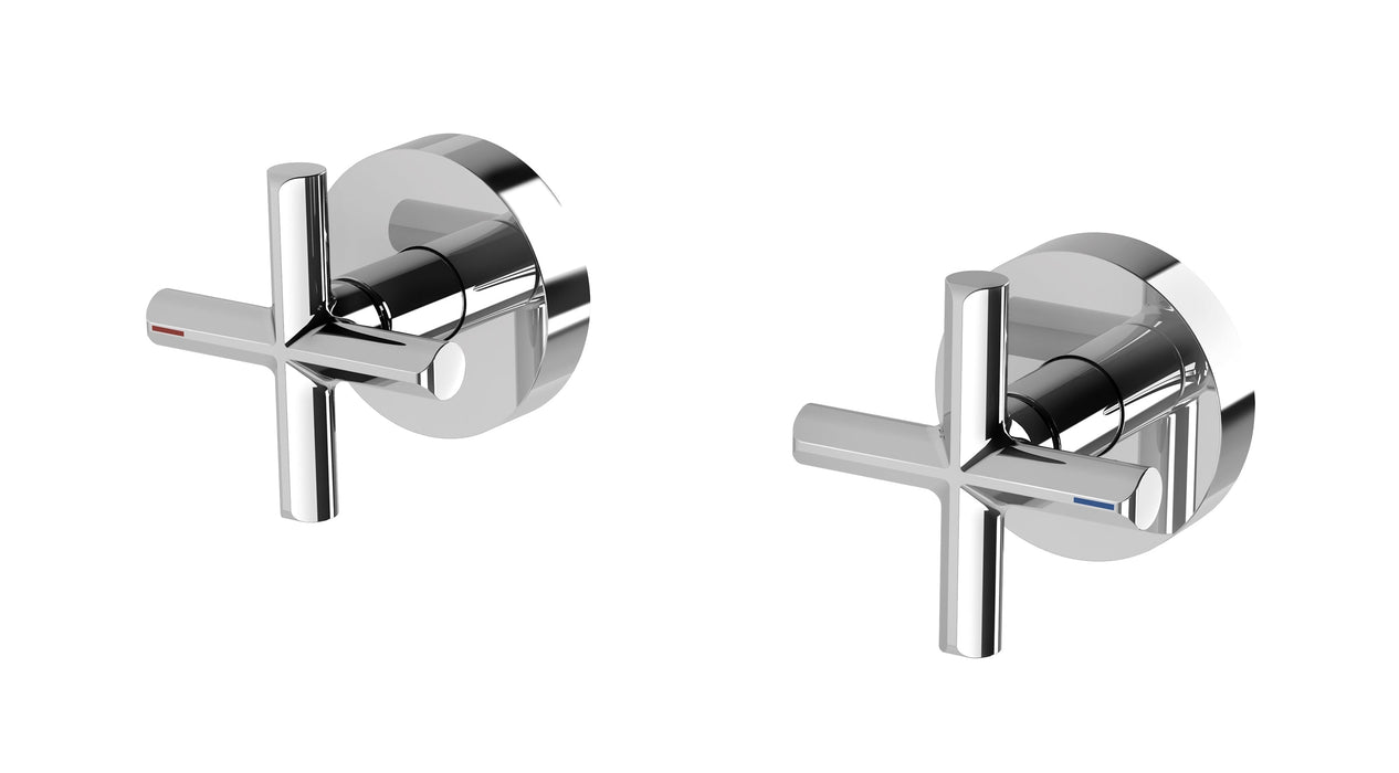 Vivid Slimline Plus Wall Top Assemblies 15mm Extended Spindles (Chrome)