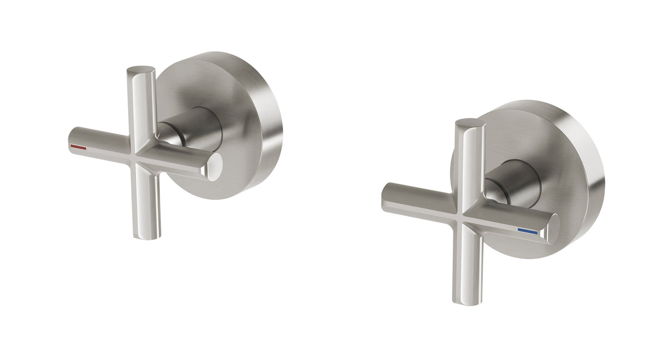 Vivid Slimline Plus Wall Top Assemblies 15mm Extended Spindles (Brushed Nickel)
