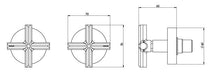 Vivid Slimline Plus Wall Top Assemblies 15mm Extended Spindles (Line Drawing)