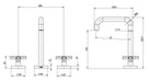 Vivid Slimline Plus Basin Set (Line Drawing)
