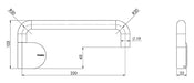Phoenix Designer Wall Swival Bath Outlet Round (Line Drawing)