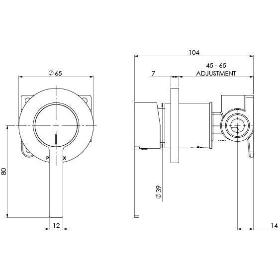 Lexi Shower / Wall Mixer (Chrome)