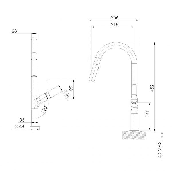 Specification line drawing