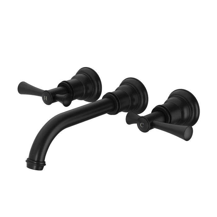 Cromford Wall Basin/Bath Tap Set (Matte Black)