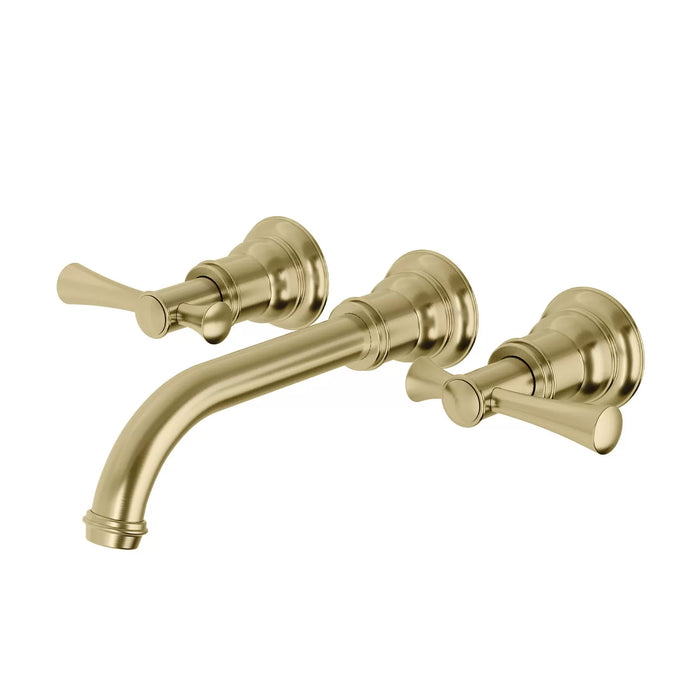 Cromford Wall Basin/Bath Tap Set (Brushed Gold)