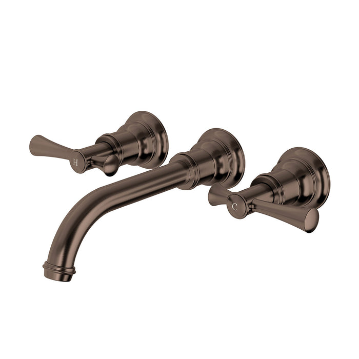 Cromford Wall Basin/Bath Tap Set (Brushed Bronze)