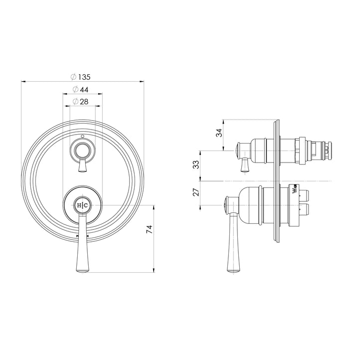 Specification line drawing