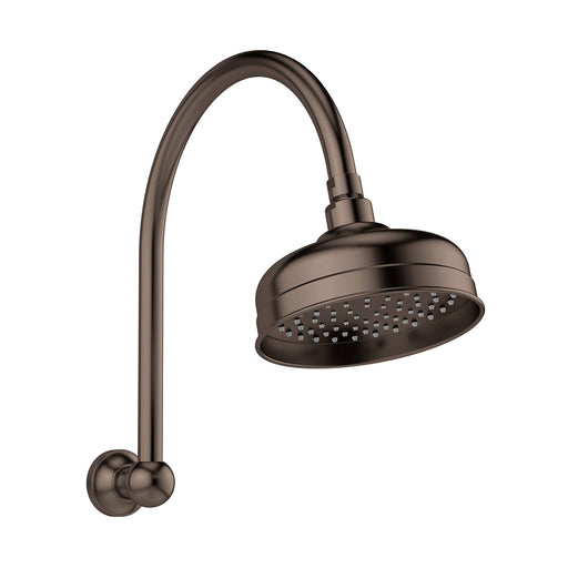 Cromford High Rise Shower Arm & Rose  (Brushed Bronze)